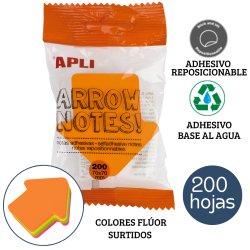 Notas adhesivas flecha 70 x 70 mm