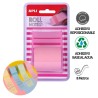 Rollo dispensador de nota adhesiva 50 mm x 8 m color rosa pastel
