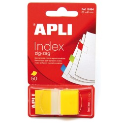 Índices adhesivos film Zigzag 45 x 25 mm amarillo