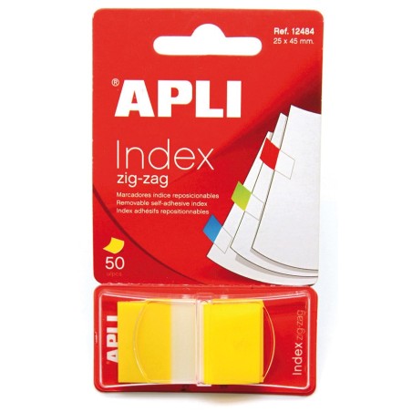 Índices adhesivos film Zigzag 45 x 25 mm amarillo