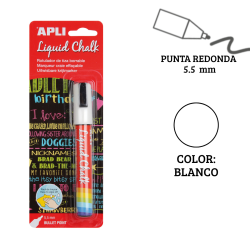 Rotulador tiza líquida punta redonda 5,5 mm blanco