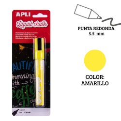 Rotulador tiza líquida punta redonda 5,5 mm amarillo