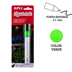 Rotulador tiza líquida punta redonda 5,5 mm verde