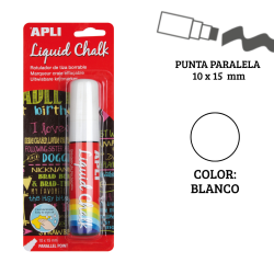 Rotulador tiza líquida punta paralela 10 x 15 mm blanco