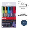 Rotuladores tiza líquida punta redonda 5,5 mm colores metalizados