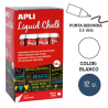Rotulador tiza líquida punta redonda 5,5 mm blanco 12 u.