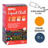Rotulador tiza líquida punta redonda 5,5 mm naranja 12 u.