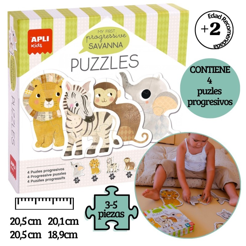 Juego educativo mis primeros puzles sabana